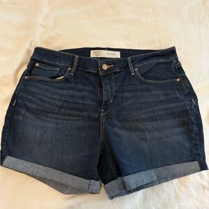 Levi's Dark Blue Rolled Cuff Denim Shorts